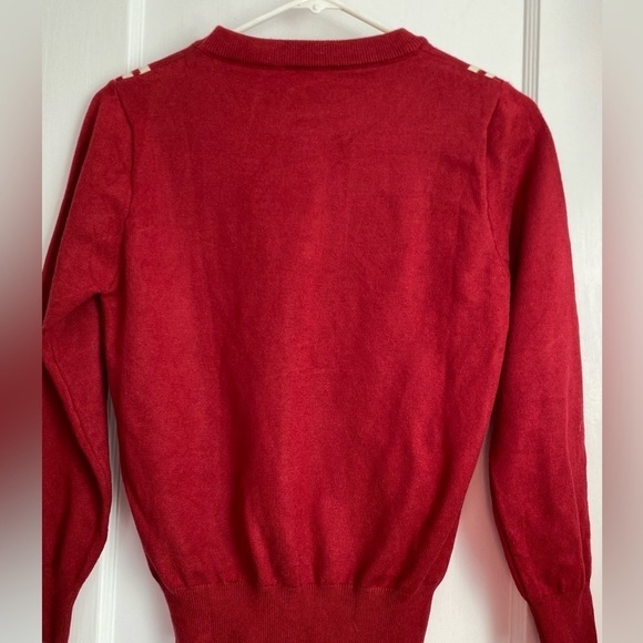 Cider Flower Button Long Sleeve Red Sweater/Cardigan Sz: Medium - Picture 3 of 8